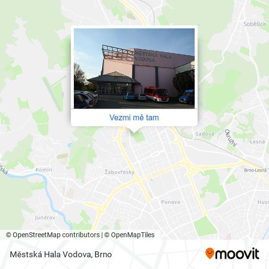 Městská Hala Vodova mapa