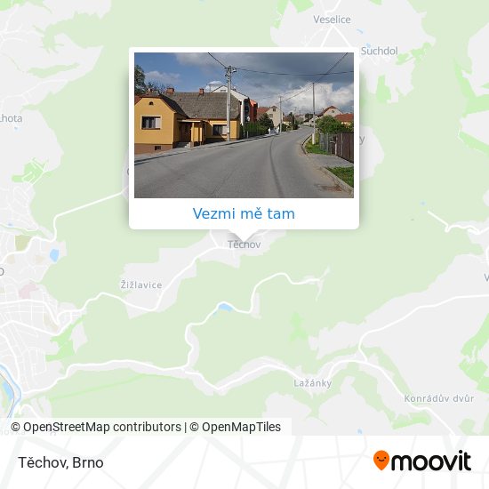 Těchov mapa