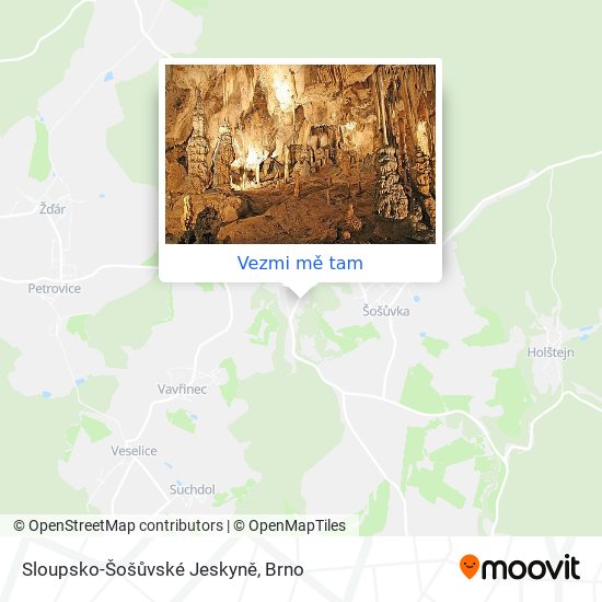 Sloupsko-Šošůvské Jeskyně mapa