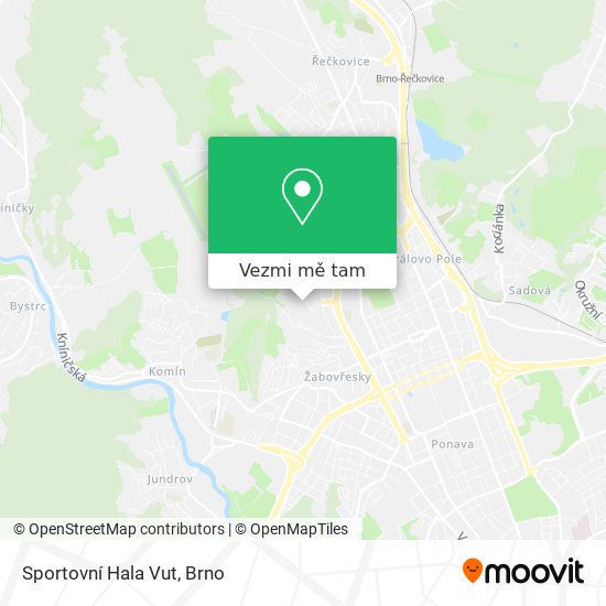 Sportovní Hala Vut mapa