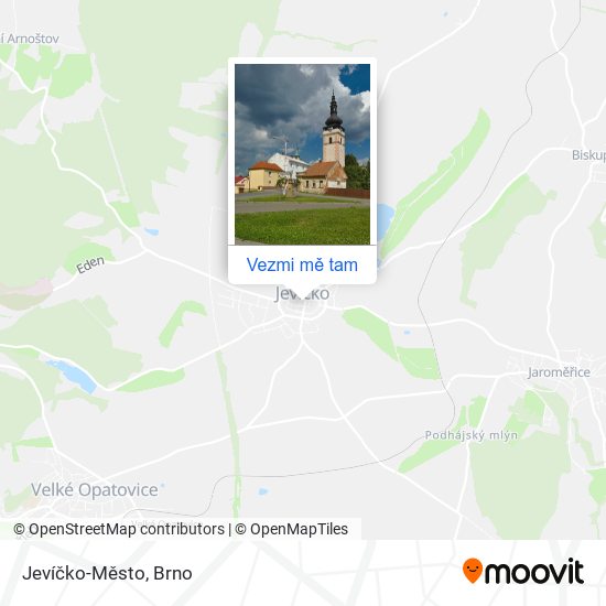 Jevíčko-Město mapa