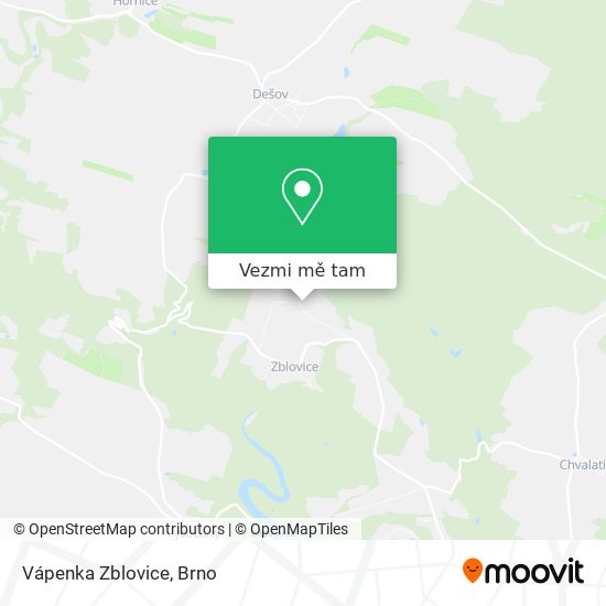 Vápenka Zblovice mapa