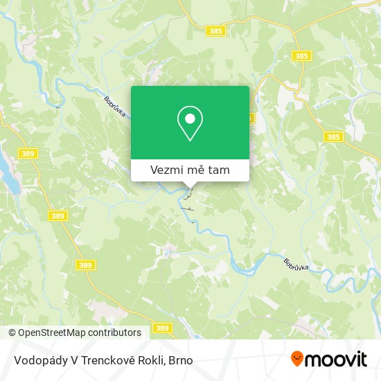 Vodopády V Trenckově Rokli mapa