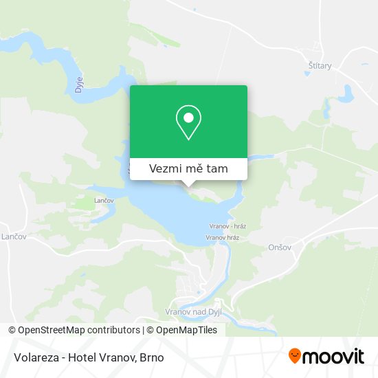 Volareza - Hotel Vranov mapa