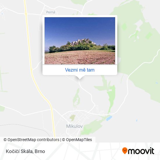 Kočičí Skála mapa