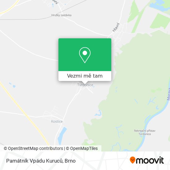 Památník Vpádu Kuruců mapa