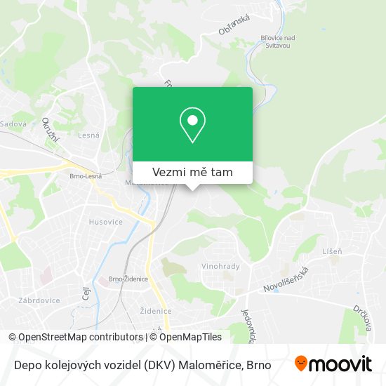 Depo kolejových vozidel (DKV) Maloměřice mapa