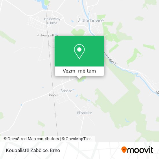 Koupaliště Žabčice mapa