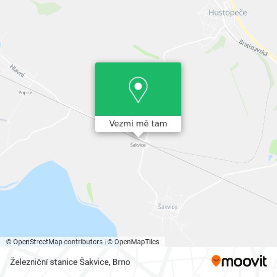 Železniční stanice Šakvice mapa