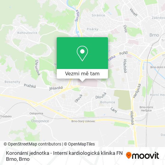 Koronární jednotka - Interní kardiologická klinika FN Brno mapa