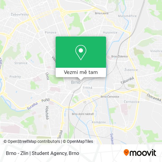 Brno - Zlin | Student Agency mapa