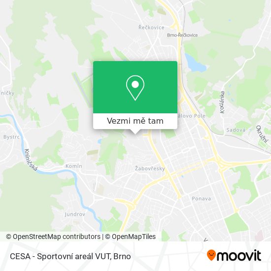 CESA - Sportovní areál VUT mapa