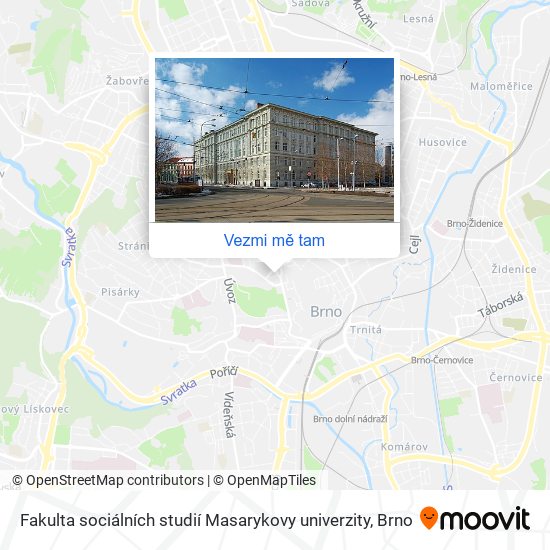 Fakulta sociálních studií Masarykovy univerzity mapa