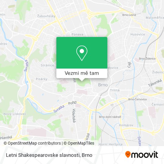 Letni Shakespearovske slavnosti mapa