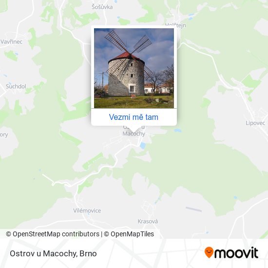 Ostrov u Macochy mapa