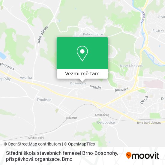 Střední škola stavebních řemesel Brno-Bosonohy, příspěvková organizace mapa