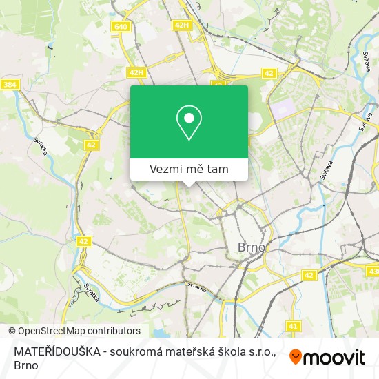 MATEŘÍDOUŠKA - soukromá mateřská škola s.r.o. mapa