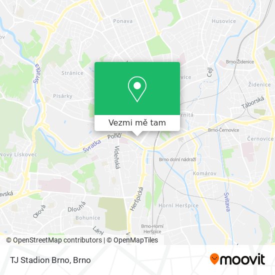 TJ Stadion Brno mapa