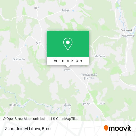 Zahradnictví Litava mapa