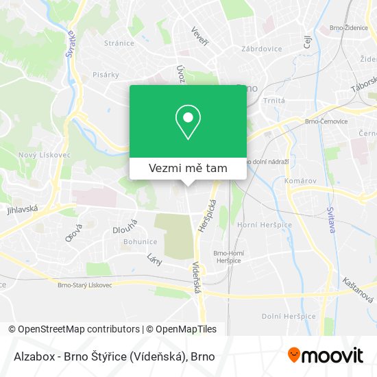 Alzabox - Brno Štýřice (Vídeňská) mapa