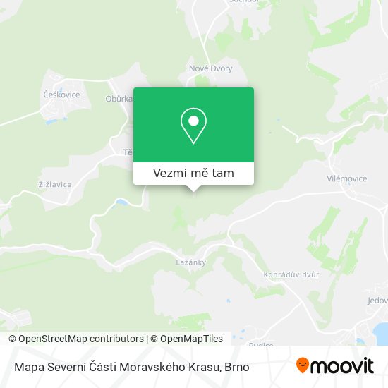 Mapa Severní Části Moravského Krasu mapa