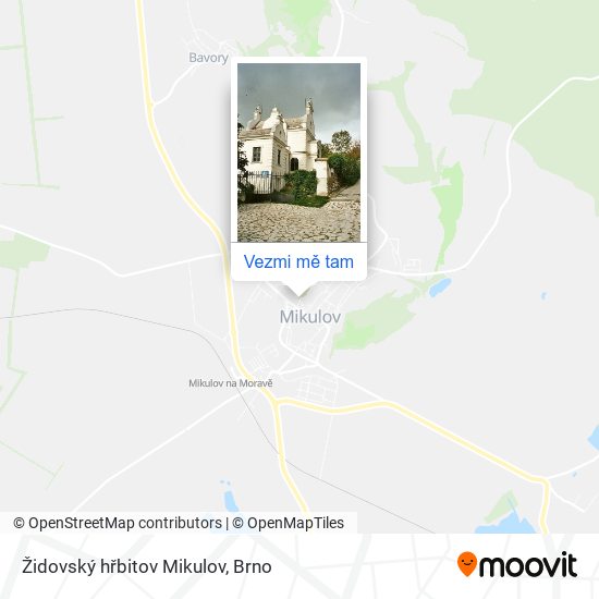 Židovský hřbitov Mikulov mapa