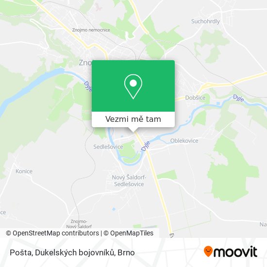 Pošta, Dukelských bojovníků mapa