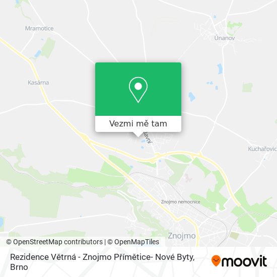 Rezidence Větrná - Znojmo Přímětice- Nové Byty mapa