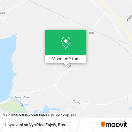 Ubytování na Vyhlídce Zaječí mapa