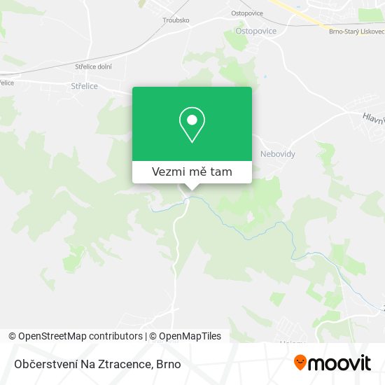 Občerstvení Na Ztracence mapa