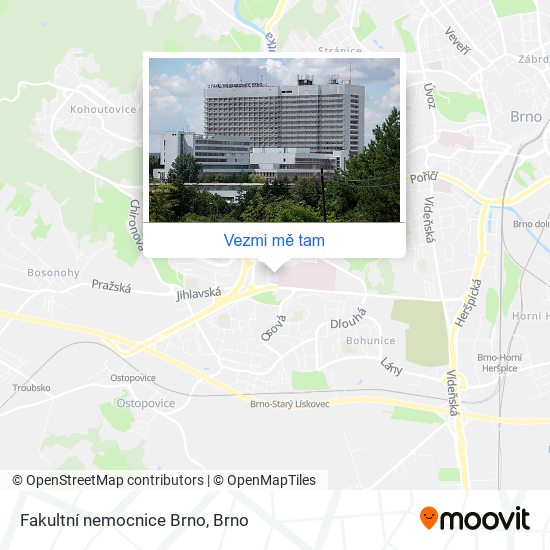 Fakultní nemocnice Brno mapa