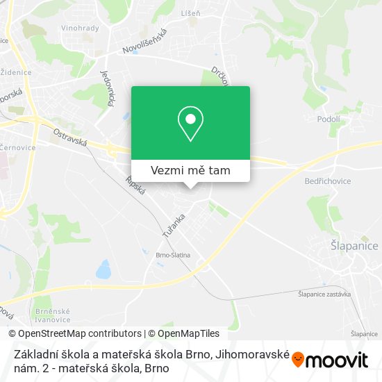 Základní škola a mateřská škola Brno, Jihomoravské nám. 2 - mateřská škola mapa