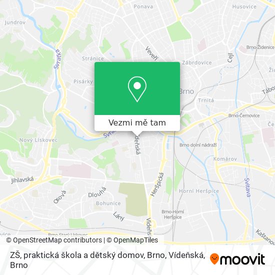 ZŠ, praktická škola a dětský domov, Brno, Vídeňská mapa