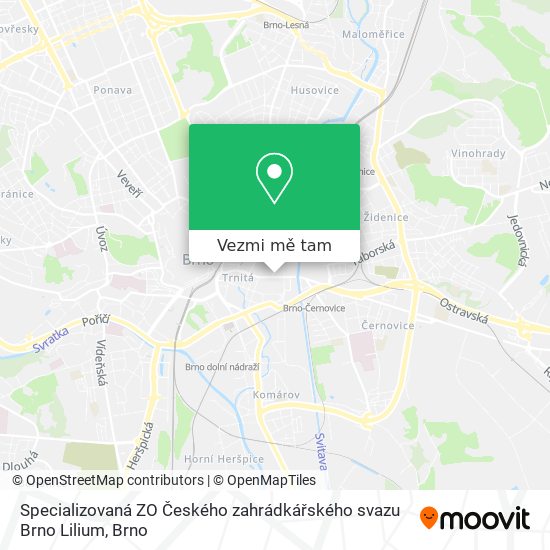Specializovaná ZO Českého zahrádkářského svazu Brno Lilium mapa