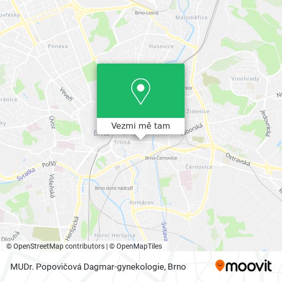 MUDr. Popovičová Dagmar-gynekologie mapa