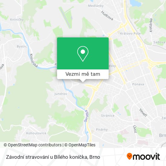 Závodní stravování u Bílého koníčka mapa