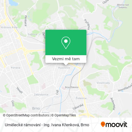 Umělecké rámování - Ing. Ivana Křenková mapa