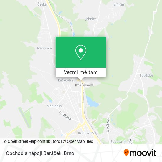 Obchod s nápoji Baráček mapa