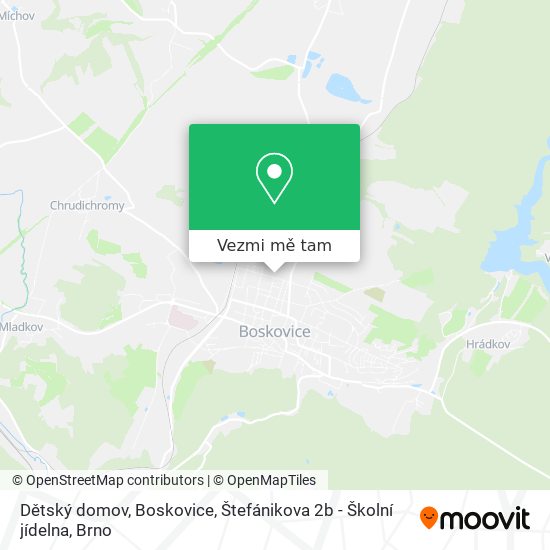 Dětský domov, Boskovice, Štefánikova 2b - Školní jídelna mapa