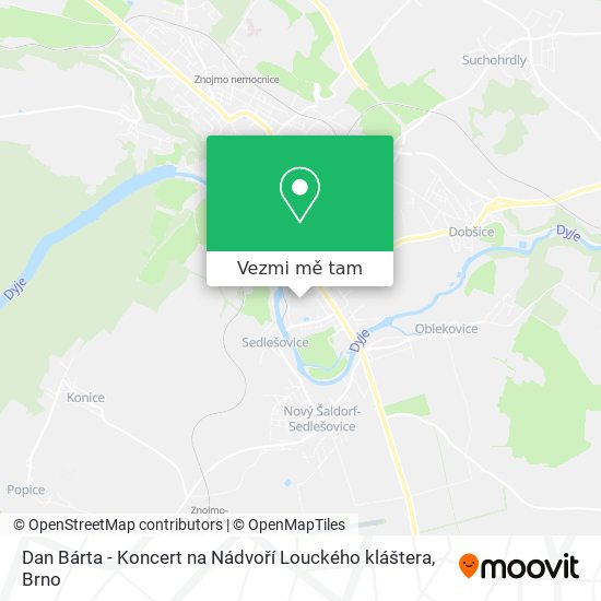 Dan Bárta - Koncert na Nádvoří Louckého kláštera mapa