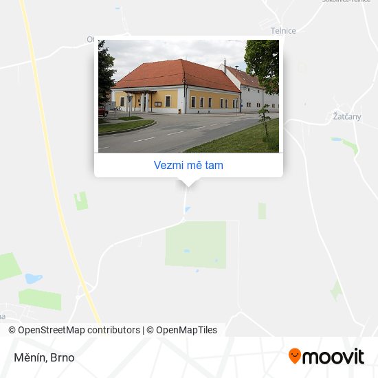 Měnín mapa