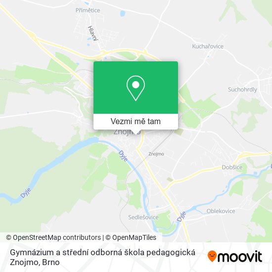 Gymnázium a střední odborná škola pedagogická Znojmo mapa