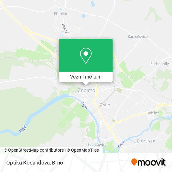 Optika Kocandová mapa