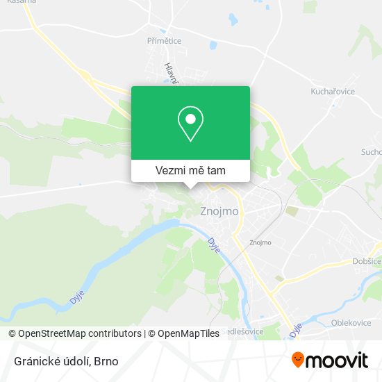 Gránické údolí mapa