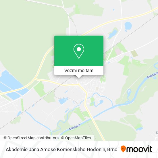 Akademie Jana Amose Komenského Hodonín mapa