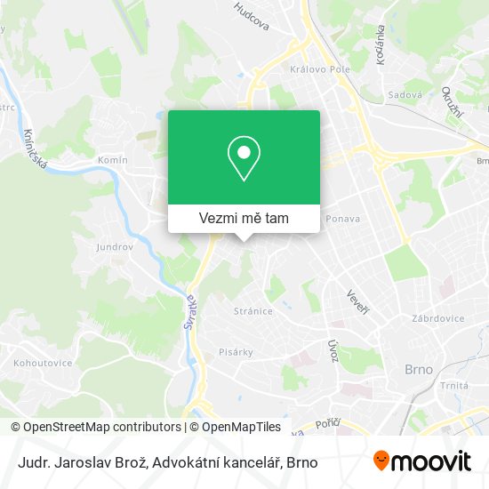 Judr. Jaroslav Brož, Advokátní kancelář mapa