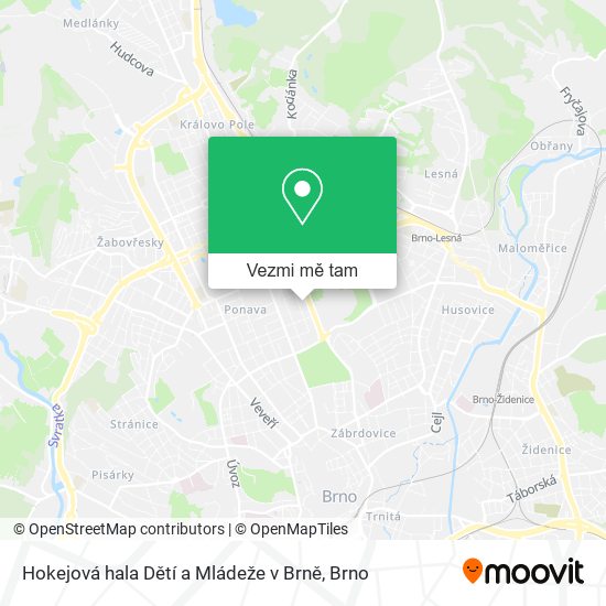 Hokejová hala Dětí a Mládeže v Brně mapa