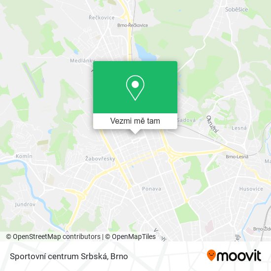 Sportovní centrum Srbská mapa