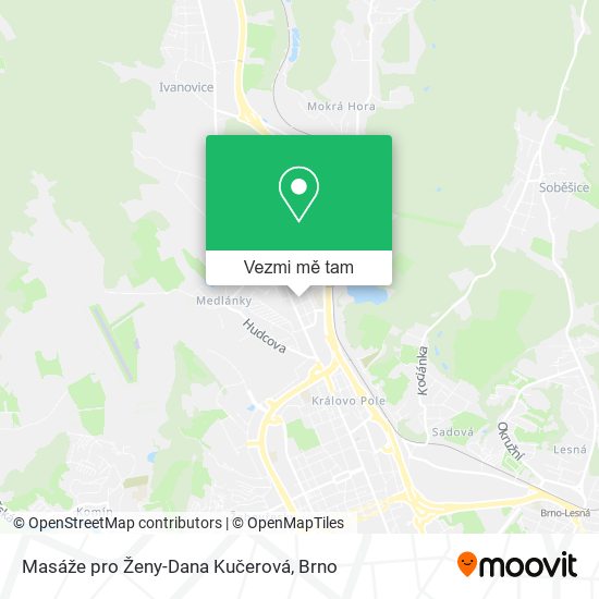 Masáže pro Ženy-Dana Kučerová mapa