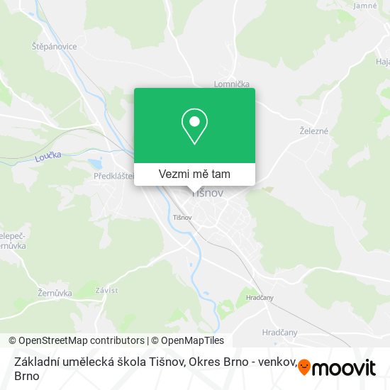 Základní umělecká škola Tišnov, Okres Brno - venkov mapa